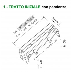 Canale a fessura TRATTO INIZIALE con pendenza mm 3000 h. 56/68