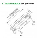 Canale a fessura in acciaio inox - TRATTO FINALE con pendenza - L mm 3000, H mm 80/92