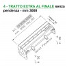 Canale a fessura in acciaio inox - TRATTO EXTRA senza pendenza - L mm 3000, H mm 92 costante. 