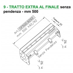 Canale a fessura tratto finale con pendenza mm 3000 h80/92 (anche a misura)