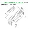 Canale a fessura ridotta mm 8 in acciaio inox - TRATTO EXTRA senza pendenza - L mm 3000, H mm 92 costante. 