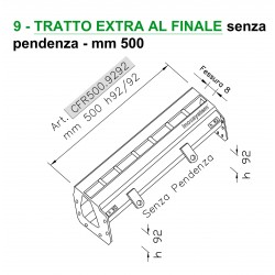  Canale a fessura ridotta TRATTO EXTRA FINALE senza pendenza mm 500 h. 92/92