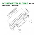 8 mm Stainless steel Slot channel – EXTRA SECTION without slope – L 500 mm, H 92 mm constant. 