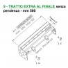  Canale a fessura ridotta mm 8 in acciaio inox - TRATTO EXTRA senza pendenza - L mm 500, H mm 92 costante. 