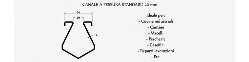 Canali a fessura standard mm 20